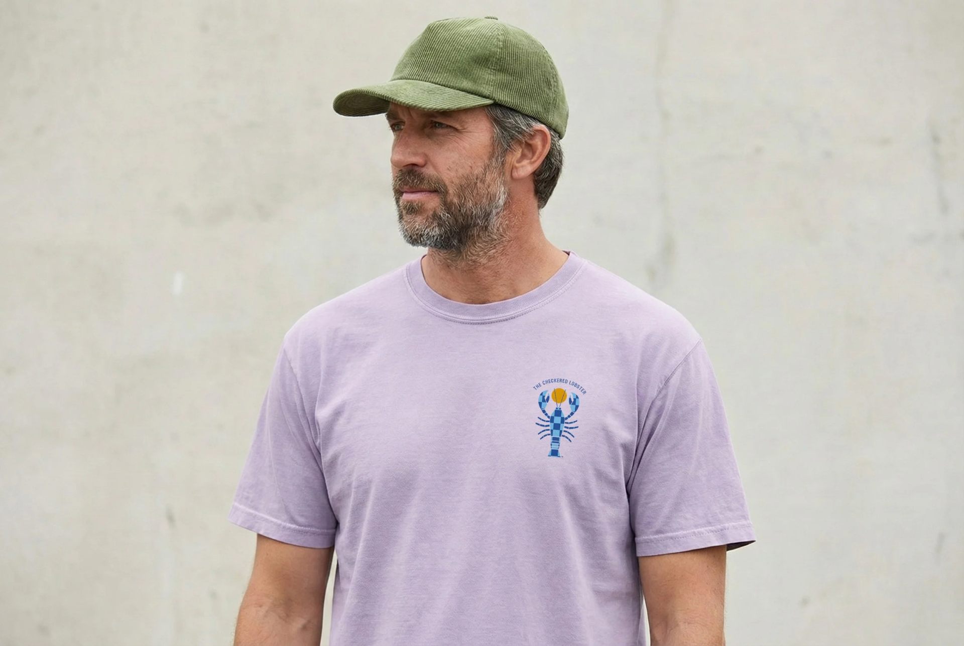 Front view of the orchid Harbor Days Tee with the left chest lobster
